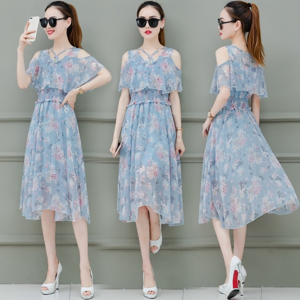 Rochie moderna de dama cu talie elastica in trei culori