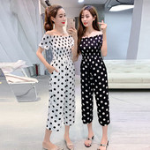 Salopetă de damă modernă cu mâneci scurte în două culori