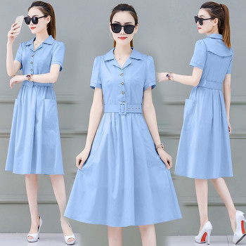 Rochie moderna de dama in mai multe culori cu maneci scurte