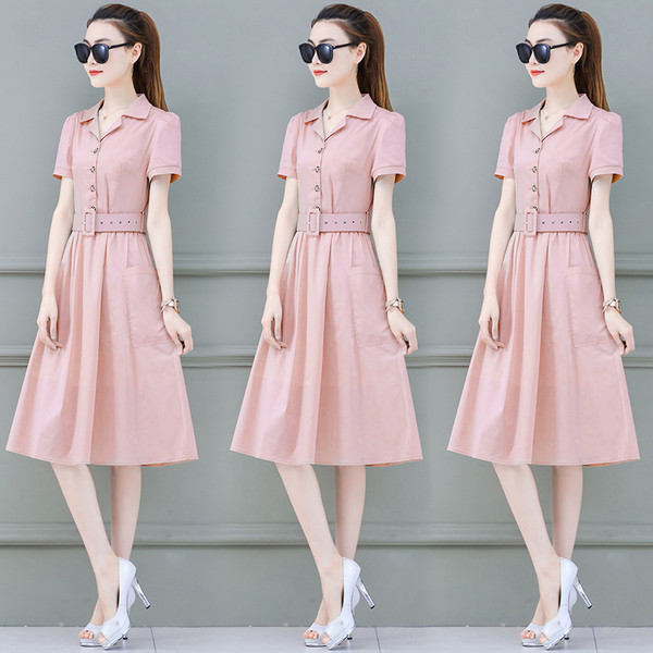 Rochie moderna de dama in mai multe culori cu maneci scurte