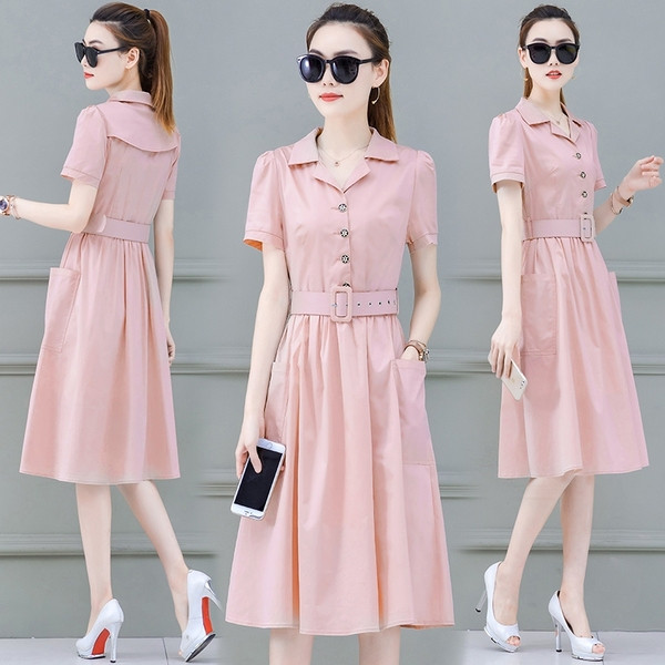 Rochie moderna de dama in mai multe culori cu maneci scurte