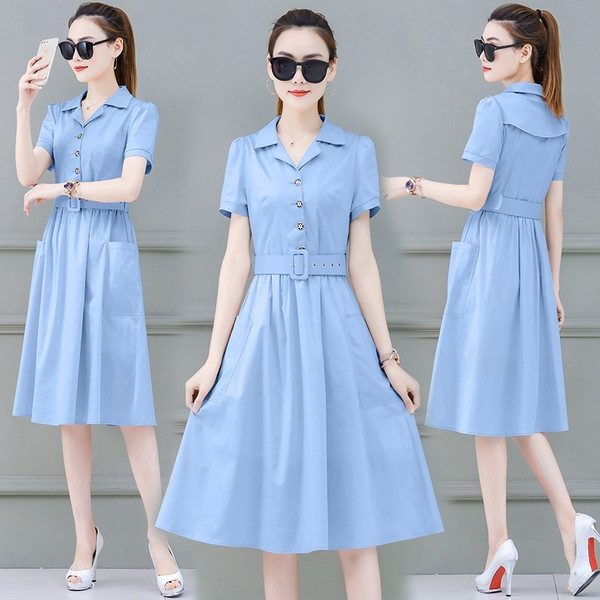 Rochie moderna de dama in mai multe culori cu maneci scurte