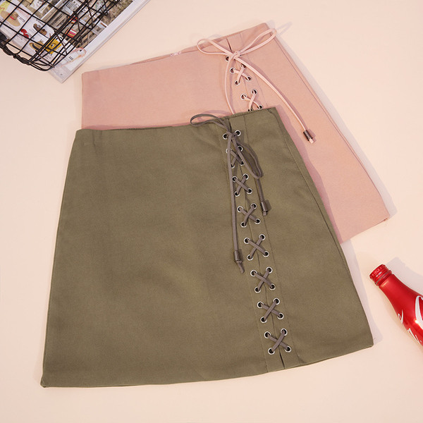 Модерна дамска пола с връзки в няколко цвята