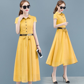 Rochie lunga dama casual in mai multe culori cu maneci scurte