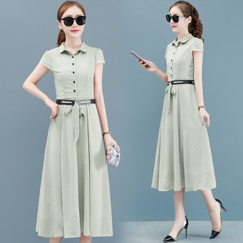 Rochie lunga dama casual in mai multe culori cu maneci scurte