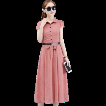 Rochie lunga dama casual in mai multe culori cu maneci scurte