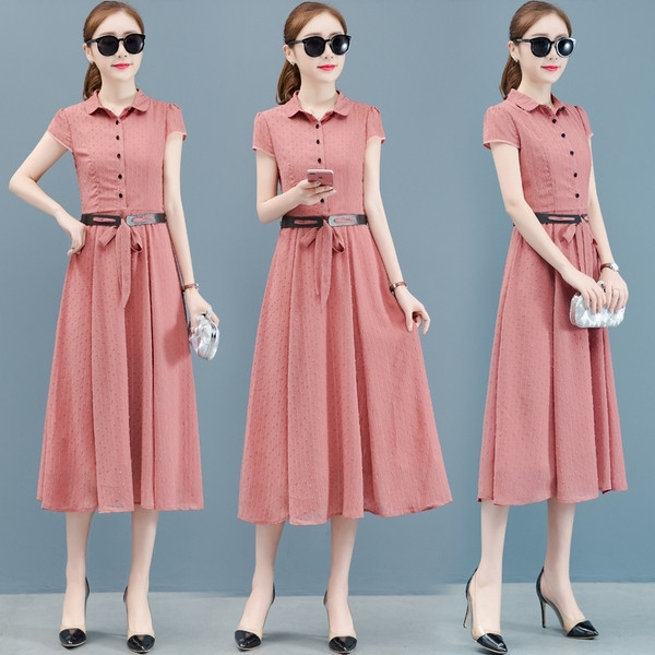 Rochie lunga dama casual in mai multe culori cu maneci scurte