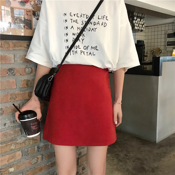 Fusta de dama eleganta cu talie inalta in mai multe culori