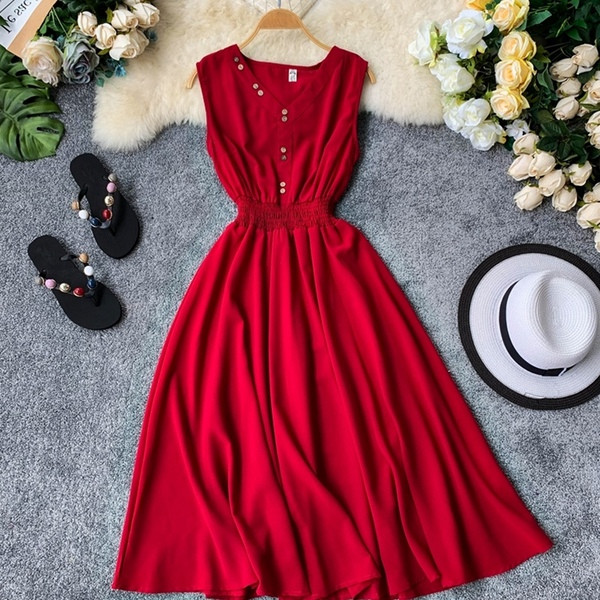 Rochie moderna de dama lunga cu nasturi si elastic