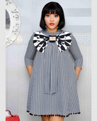 Rochie moderna de dama cu maneci 3/4 si panglica neagra