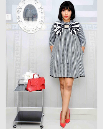 Rochie moderna de dama cu maneci 3/4 si panglica neagra