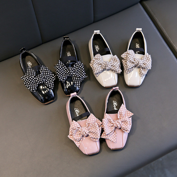 Mocasini eleganti pentru copii pentru fete cu panglica in mai multe culori