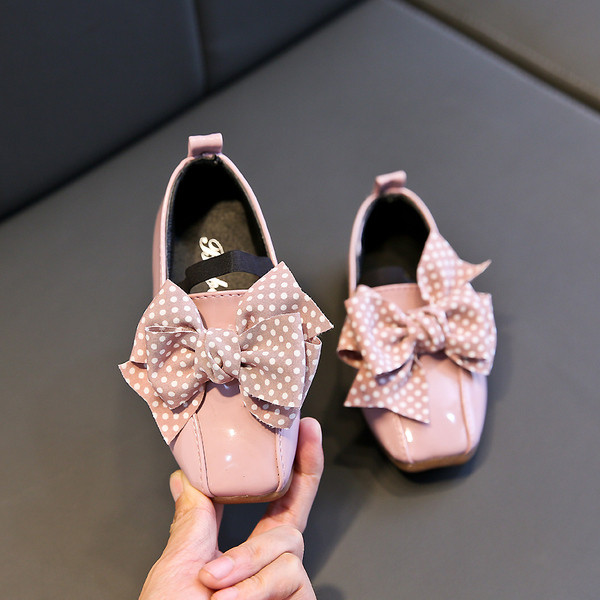 Mocasini eleganti pentru copii pentru fete cu panglica in mai multe culori