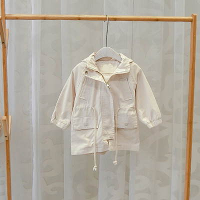 Geaca moderna pentru copii cu gluga si cravate in trei culori