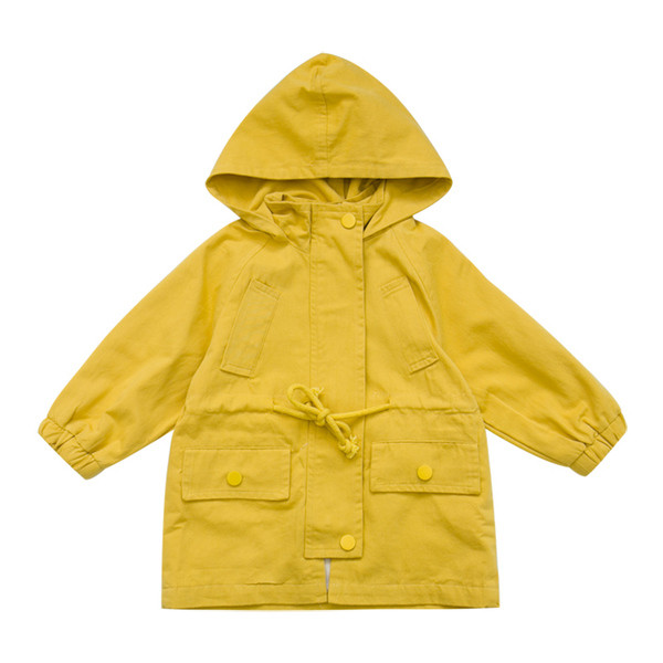 Geaca moderna pentru copii cu gluga si cravate in trei culori