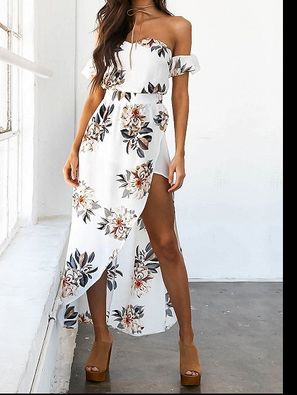 Rochie de dama model decupata cu model floral