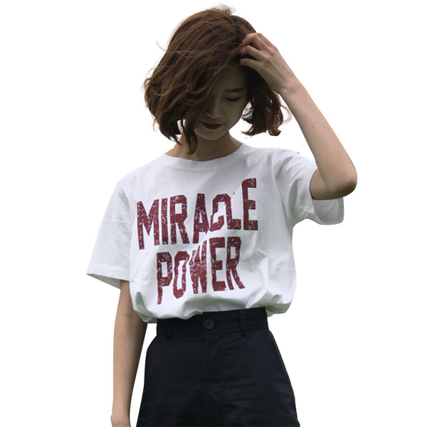 Bluză casual de damă cu inscripție și mâneci scurte în două culori