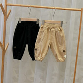 Model nou de pantaloni copii pentru baieti in negru si maro