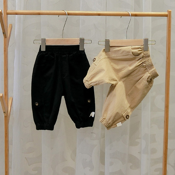 Model nou de pantaloni copii pentru baieti in negru si maro