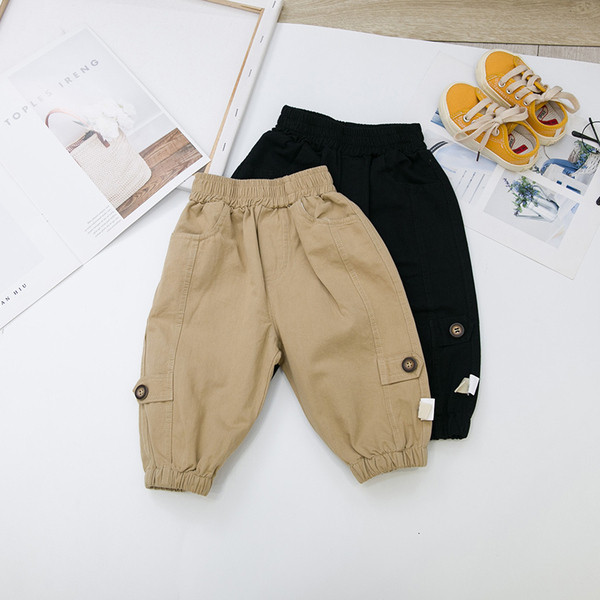 Model nou de pantaloni copii pentru baieti in negru si maro