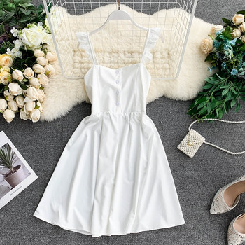 Rochie de dama cu nasturi cu model croiat in mai multe culori diferite