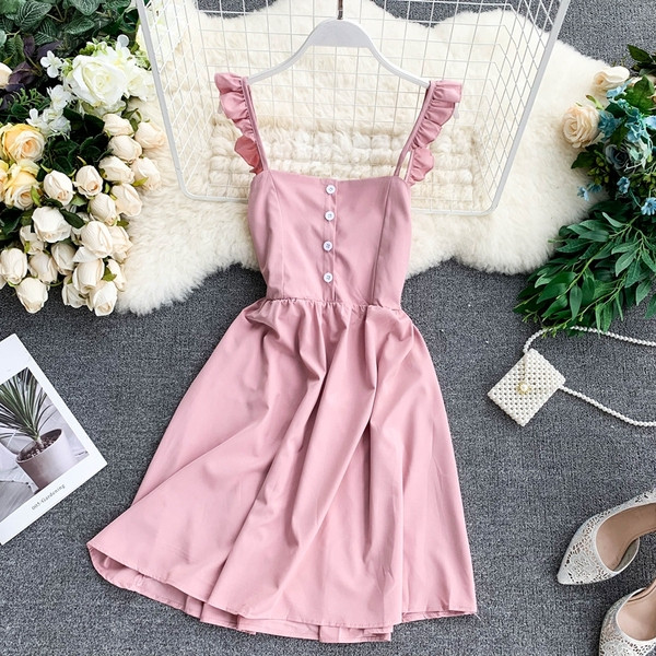 Rochie de dama cu nasturi cu model croiat in mai multe culori diferite