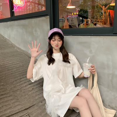 Rochie de dama moderna cu dantela in doua culori