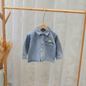 Cămașă de blugi pentru copii, elegantă, pentru băieți, în albastru