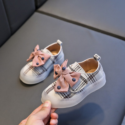 Pantofi casual copii in carouri cu panglica in mai multe culori