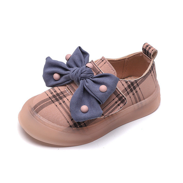 Pantofi casual copii in carouri cu panglica in mai multe culori