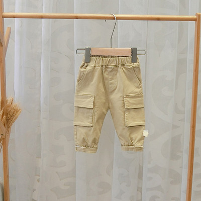 Model nou de pantaloni casual pentru copii pentru baieti in maro si negru