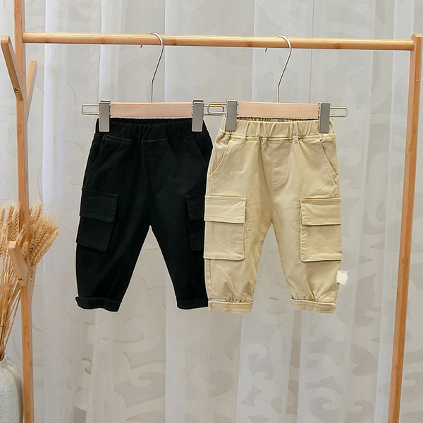 Model nou de pantaloni casual pentru copii pentru baieti in maro si negru