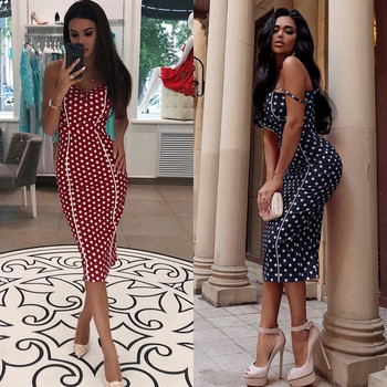 Rochie elegantă de damă cu puncte în patru culori