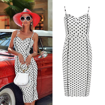 Rochie elegantă de damă cu puncte în patru culori