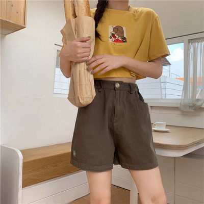 Pantaloni scurți moderni de damă cu talie înaltă în diferite culori