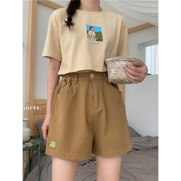 Pantaloni scurți moderni de damă cu talie înaltă în diferite culori