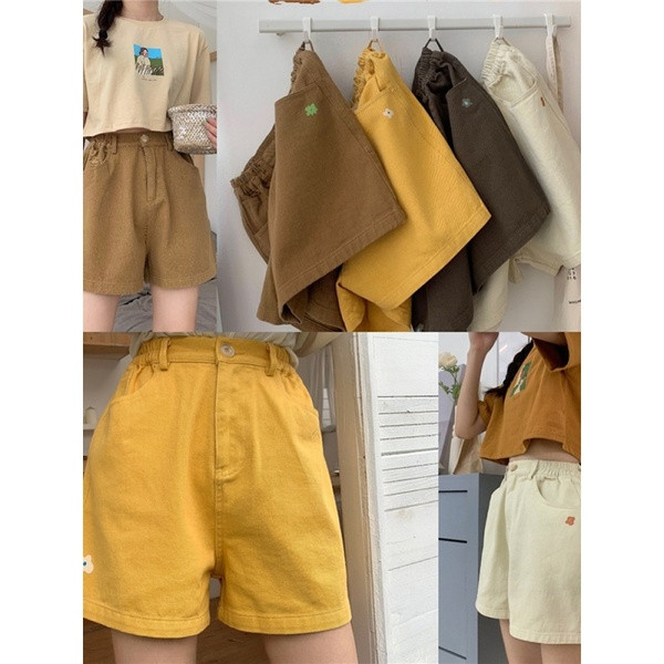 Pantaloni scurți moderni de damă cu talie înaltă în diferite culori