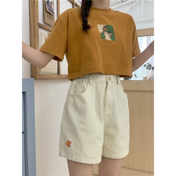 Pantaloni scurți moderni de damă cu talie înaltă în diferite culori