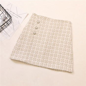 Fusta de dama cu nasturi si talie inalta in mai multe culori