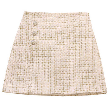 Fusta de dama cu nasturi si talie inalta in mai multe culori