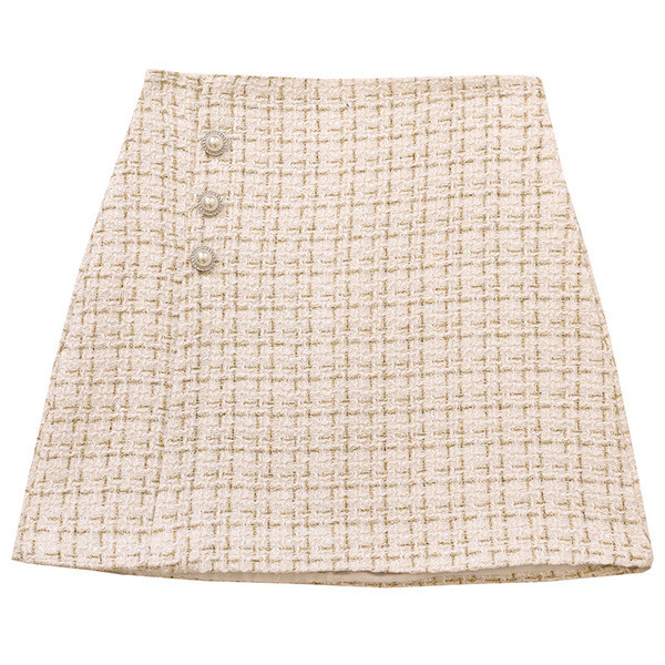 Fusta de dama cu nasturi si talie inalta in mai multe culori