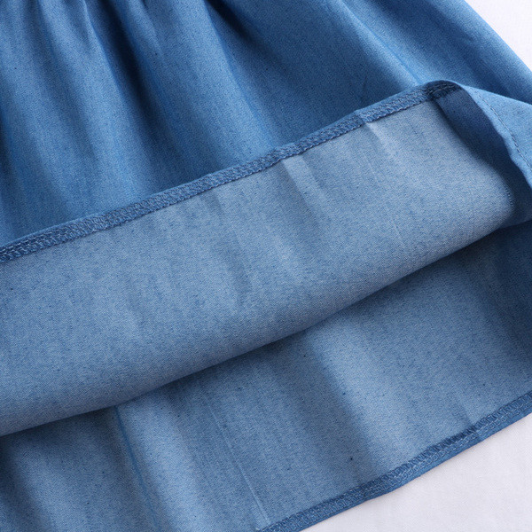 Дамска модерна пола в син цвят с връзки