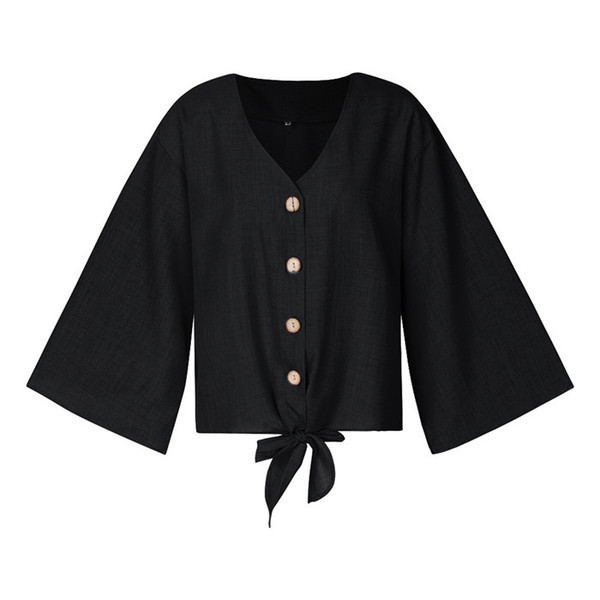 Bluza casual de dama cu maneci lungi si cravate in doua culori