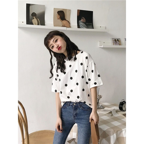 Tricou de dama modern in doua culori cu maneca scurta si decolteu O