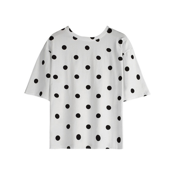 Tricou de dama modern in doua culori cu maneca scurta si decolteu O