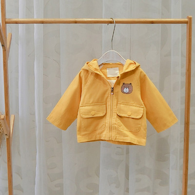 Geaca pentru copii model nou pentru baieti in galben si bej