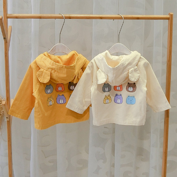 Geaca pentru copii model nou pentru baieti in galben si bej