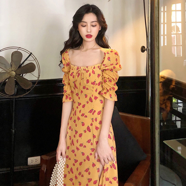 Rochie lunga moderna de dama cu maneci 3/4