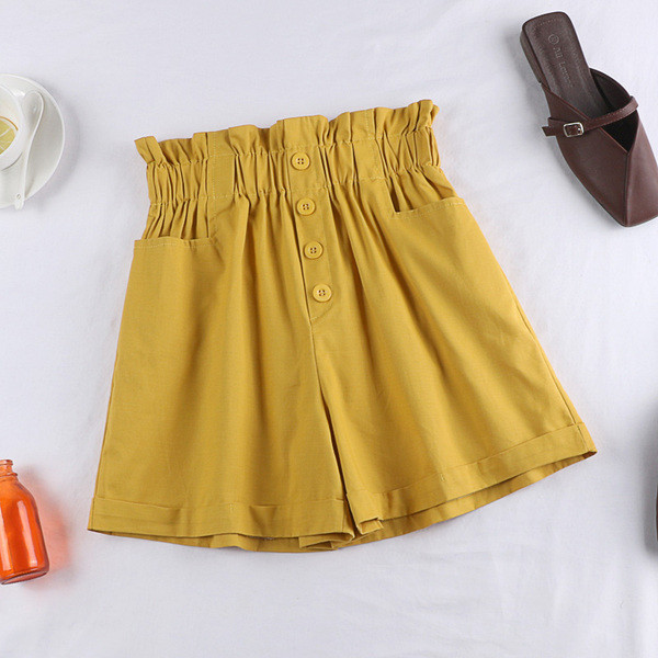 Pantaloni scurti de dama in mai multe culori cu nasturi