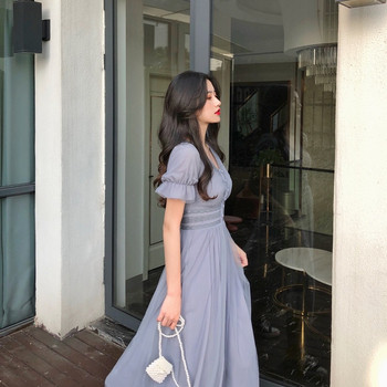 Rochie de dama actuala in doua culori - albastru si roz